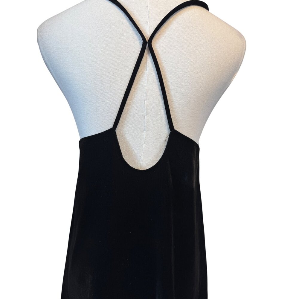 Zara Size S Black Velvet Strappy Back Sleeveless Polyester Top - Picture 7 of 13